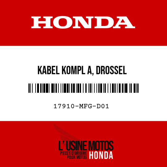 image de 17910-MFG-D01 KABEL KOMPL A, DROSSEL