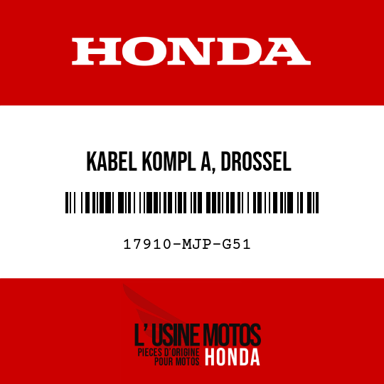 image de 17910-MJP-G51 KABEL KOMPL A, DROSSEL