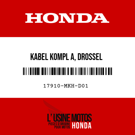 image de 17910-MKH-D01 KABEL KOMPL A, DROSSEL