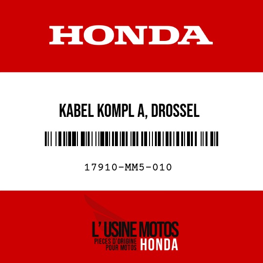 image de 17910-MM5-010 KABEL KOMPL A, DROSSEL