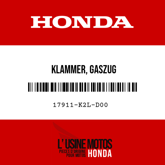 image de 17911-K2L-D00 KLAMMER, GASZUG