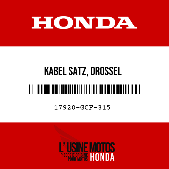 image de 17920-GCF-315 KABEL SATZ, DROSSEL