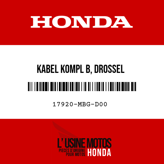 image de 17920-MBG-D00 KABEL KOMPL B, DROSSEL