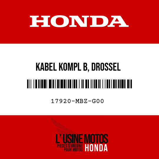 image de 17920-MBZ-G00 KABEL KOMPL B, DROSSEL