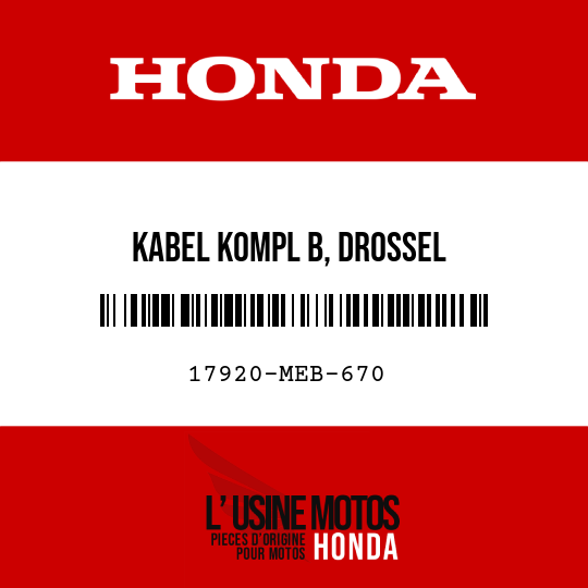 image de 17920-MEB-670 KABEL KOMPL B, DROSSEL