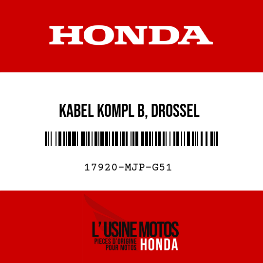 image de 17920-MJP-G51 KABEL KOMPL B, DROSSEL