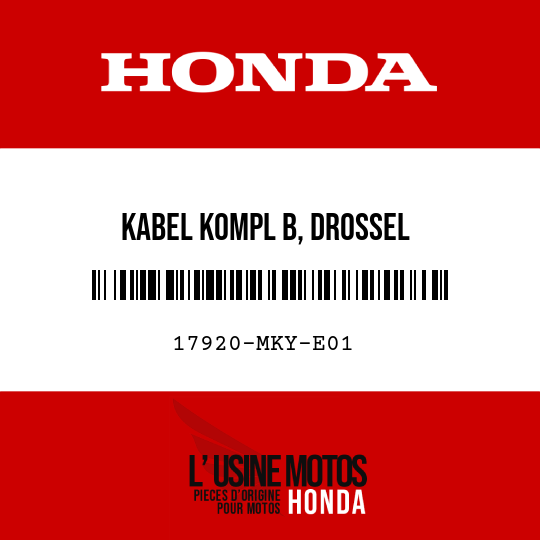 image de 17920-MKY-E01 KABEL KOMPL B, DROSSEL