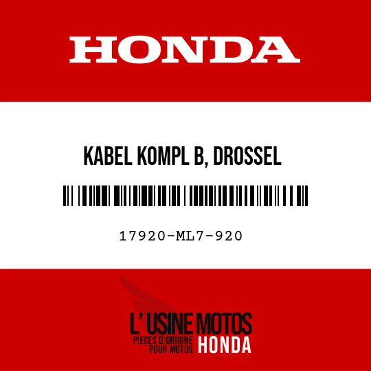 image de 17920-ML7-920 KABEL KOMPL B, DROSSEL