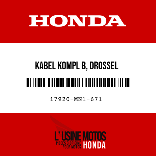 image de 17920-MN1-671 KABEL KOMPL B, DROSSEL