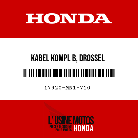 image de 17920-MN1-710 KABEL KOMPL B, DROSSEL