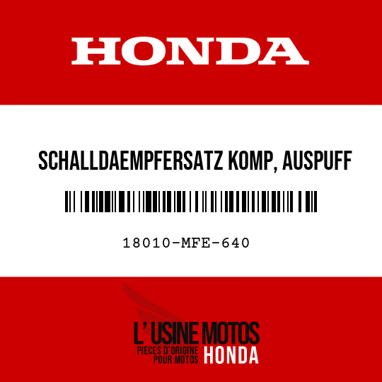 image de 18010-MFE-640 SCHALLDAEMPFERSATZ KOMP, AUSPUFF VORN