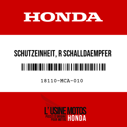 image de 18110-MCA-010 SCHUTZEINHEIT, R SCHALLDAEMPFER