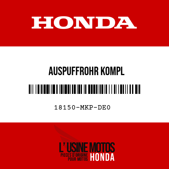 image de 18150-MKP-DE0 AUSPUFFROHR KOMPL