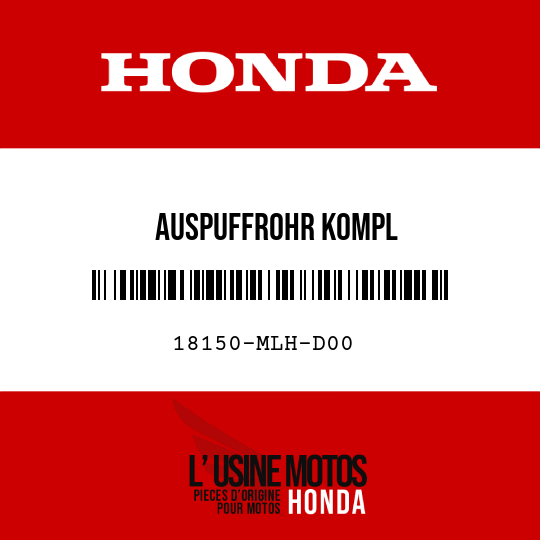 image de 18150-MLH-D00 AUSPUFFROHR KOMPL