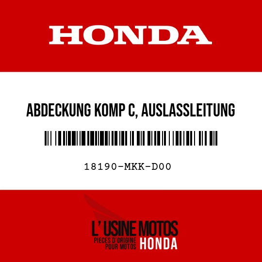 image de 18190-MKK-D00 ABDECKUNG KOMP C, AUSLASSLEITUNG