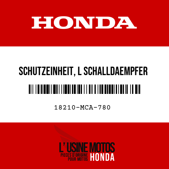 image de 18210-MCA-780 SCHUTZEINHEIT, L SCHALLDAEMPFER