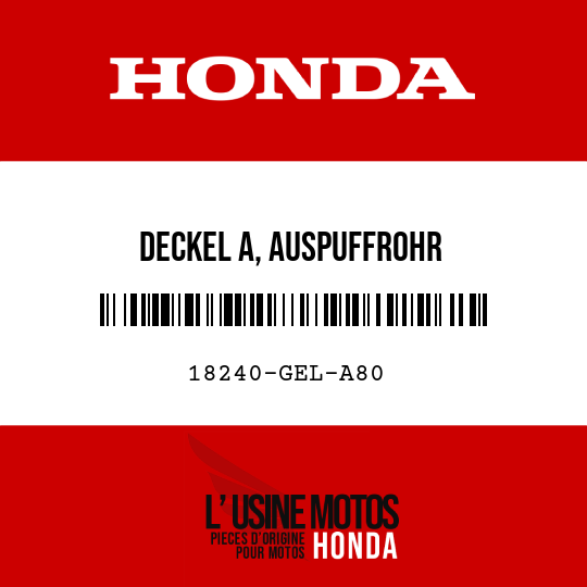 image de 18240-GEL-A80 DECKEL A, AUSPUFFROHR