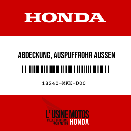 image de 18240-MKK-D00 ABDECKUNG, AUSPUFFROHR AUSSEN