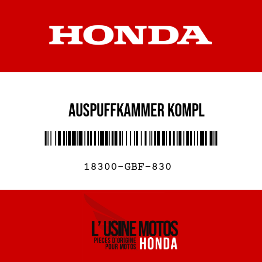 image de 18300-GBF-830 AUSPUFFKAMMER KOMPL