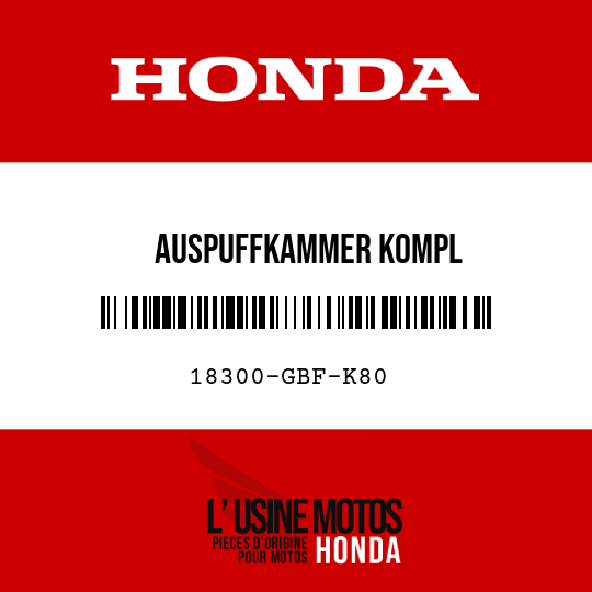 image de 18300-GBF-K80 AUSPUFFKAMMER KOMPL