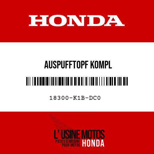 image de 18300-K1B-DC0 AUSPUFFTOPF KOMPL