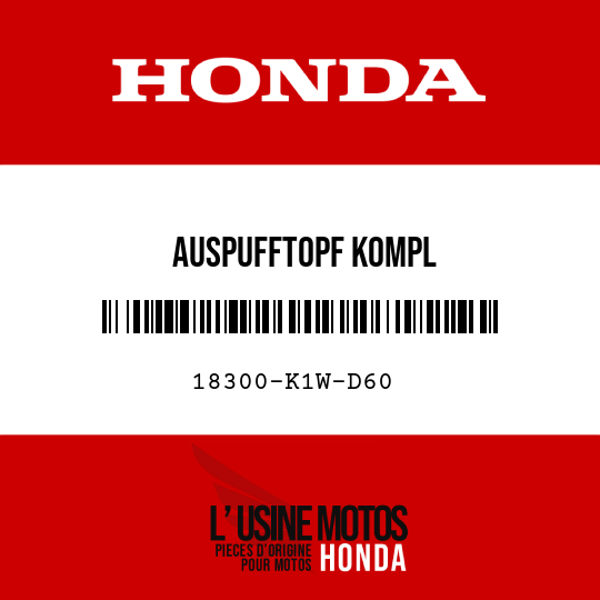 image de 18300-K1W-D60 AUSPUFFTOPF KOMPL