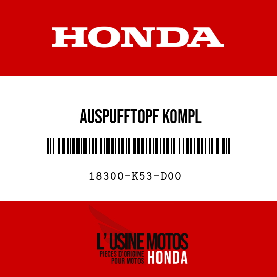 image de 18300-K53-D00 AUSPUFFTOPF KOMPL