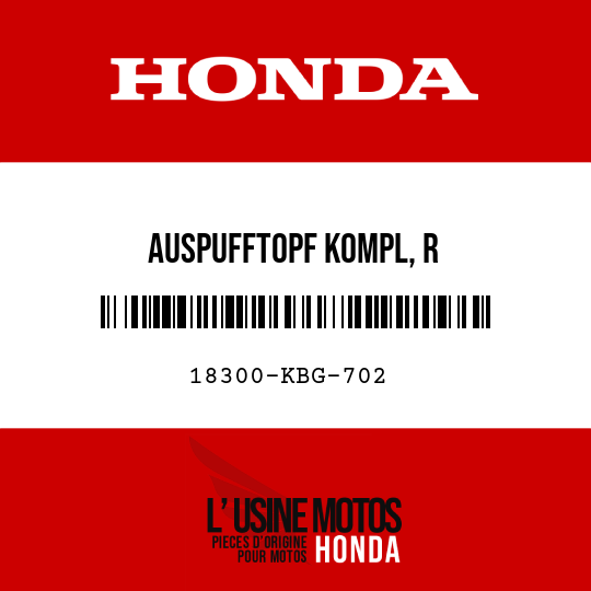 image de 18300-KBG-702 AUSPUFFTOPF KOMPL, R