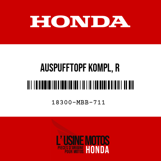 image de 18300-MBB-711 AUSPUFFTOPF KOMPL, R