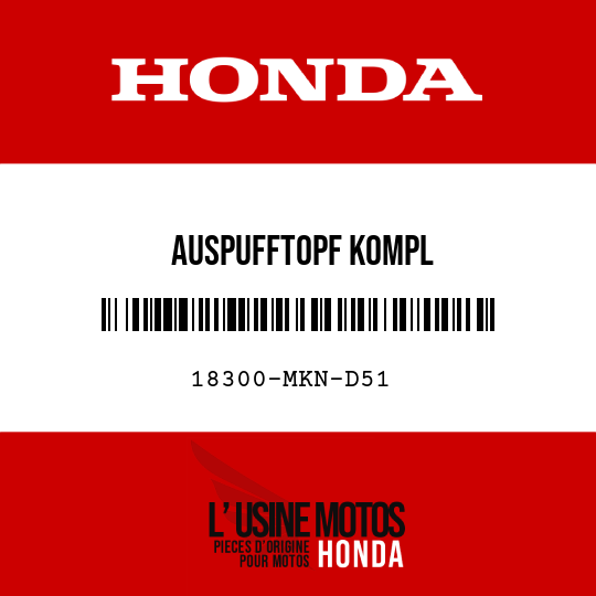 image de 18300-MKN-D51 AUSPUFFTOPF KOMPL
