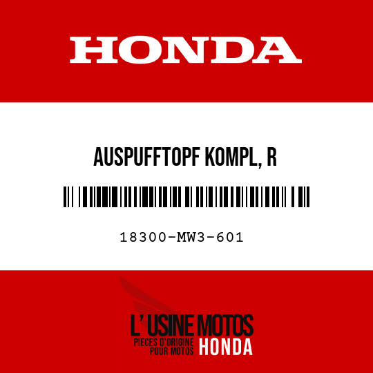 image de 18300-MW3-601 AUSPUFFTOPF KOMPL, R