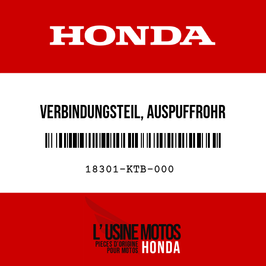 image de 18301-KTB-000 VERBINDUNGSTEIL, AUSPUFFROHR