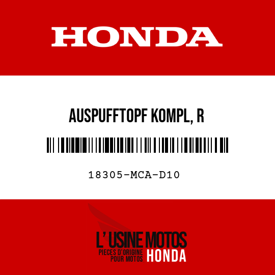 image de 18305-MCA-D10 AUSPUFFTOPF KOMPL, R