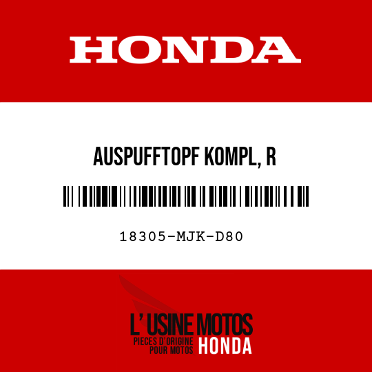 image de 18305-MJK-D80 AUSPUFFTOPF KOMPL, R