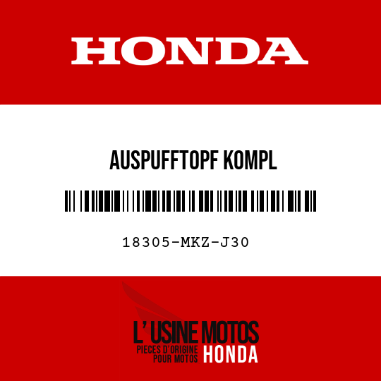 image de 18305-MKZ-J30 AUSPUFFTOPF KOMPL