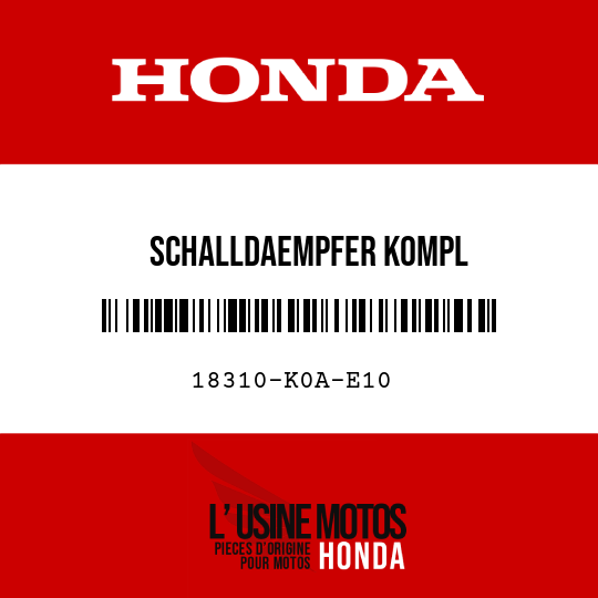 image de 18310-K0A-E10 SCHALLDAEMPFER KOMPL