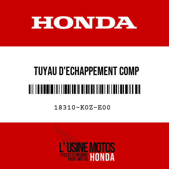 image de 18310-K0Z-E00 TUYAU D'ECHAPPEMENT COMP