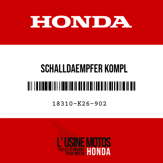 image de 18310-K26-902 SCHALLDAEMPFER KOMPL