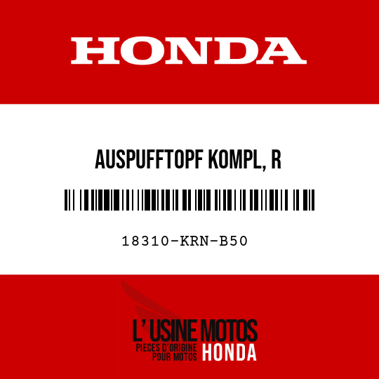 image de 18310-KRN-B50 AUSPUFFTOPF KOMPL, R