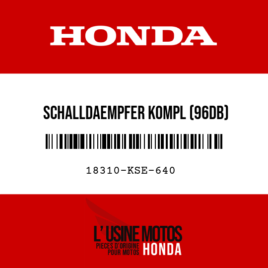 image de 18310-KSE-640 SCHALLDAEMPFER KOMPL (96DB)