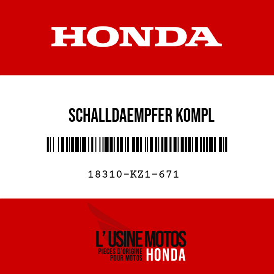 image de 18310-KZ1-671 SCHALLDAEMPFER KOMPL