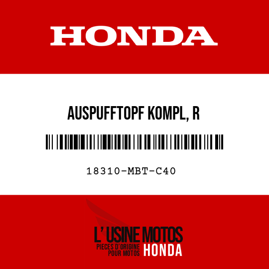 image de 18310-MBT-C40 AUSPUFFTOPF KOMPL, R