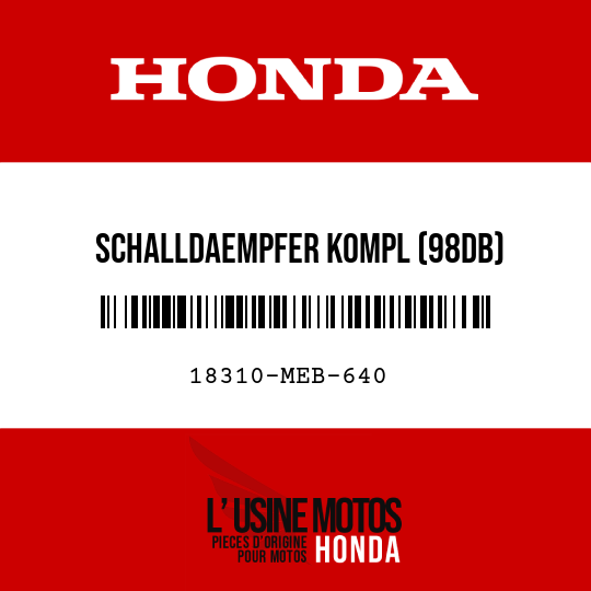 image de 18310-MEB-640 SCHALLDAEMPFER KOMPL (98DB)