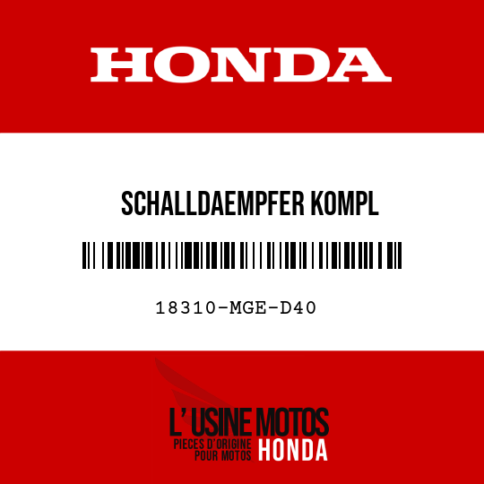 image de 18310-MGE-D40 SCHALLDAEMPFER KOMPL