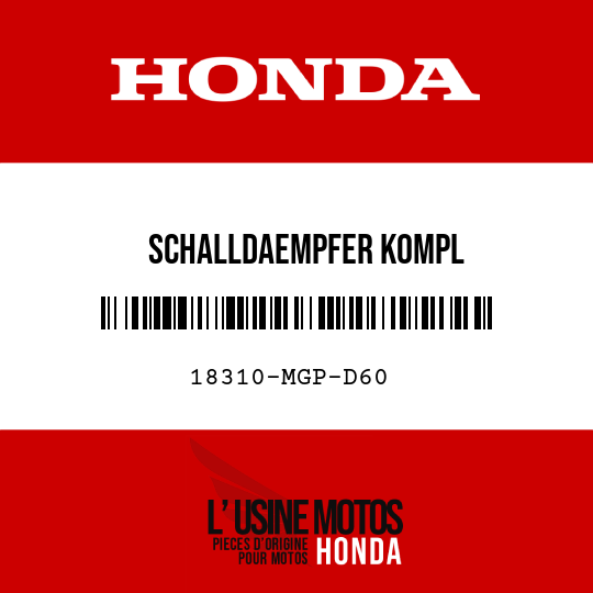 image de 18310-MGP-D60 SCHALLDAEMPFER KOMPL