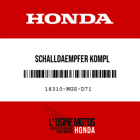 image de 18310-MGS-D71 SCHALLDAEMPFER KOMPL