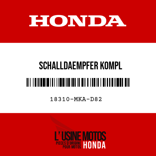 image de 18310-MKA-D82 SCHALLDAEMPFER KOMPL