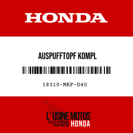 image de 18310-MKF-D40 AUSPUFFTOPF KOMPL