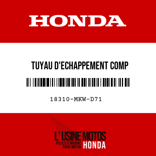image de 18310-MKW-D71 TUYAU D'ECHAPPEMENT COMP