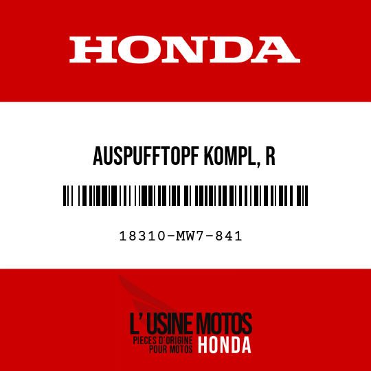 image de 18310-MW7-841 AUSPUFFTOPF KOMPL, R